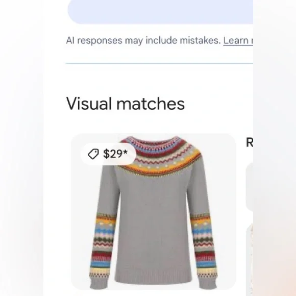 Amazon Women's Gray Sweater with Vibrant Patterns - Picture 4 of 7